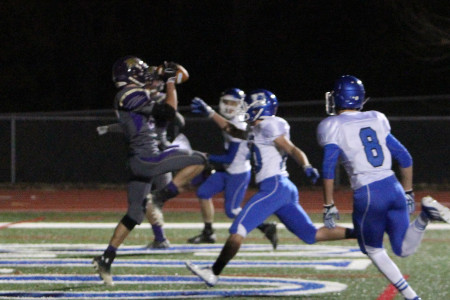 Nick Rebecca hauls in one of his two touchdown catches against Northwest, Nov. 5.