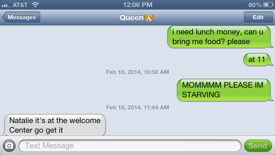 I know I can always count on my momma. And I was really hungry. 