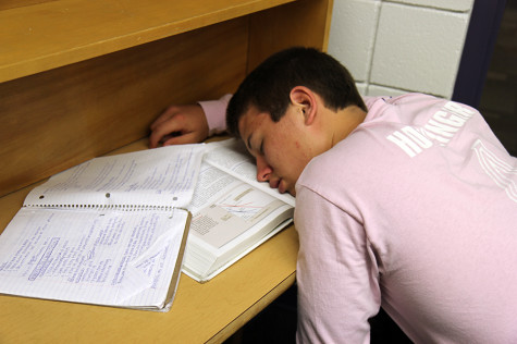 With my tiring schedule, I will eventually start falling asleep in class like Nick Hoeflinger(12).  