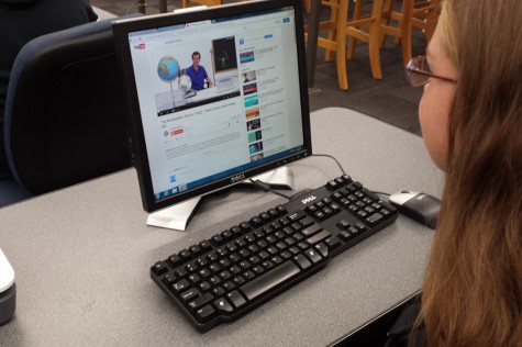 Natalie Budd (10) studies for AP Euro by watching Youtube videos on the Renaissance era.