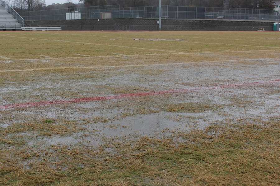 The EHS main field takes more rain, causing unplayable conditions, Nov. 4.