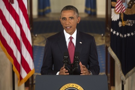 President Barack Obama proposing his ideas at the 2015 State of the Union Address.