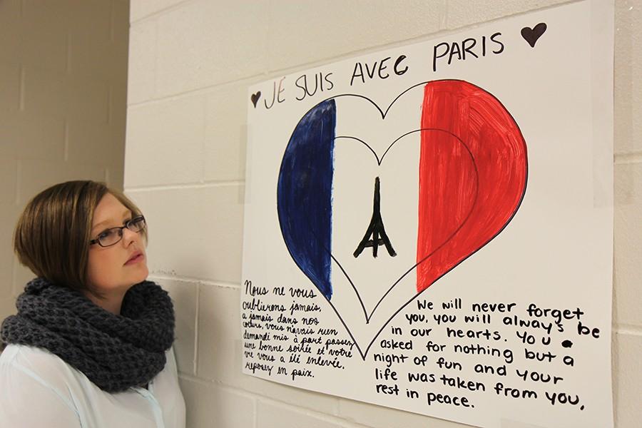 Rachel Cundy (11) gazing upon Im with Paris poster, Nov. 17.