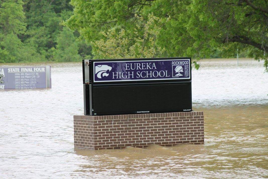 Rising flood waters, close the EHS and later the district, May 1. AP testing will resume, May 5, at the Annex regardless of the flooding at the high school.