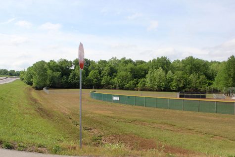 The baseball fields at EHS lay exposed once again after the flood of 2017, May 12.
