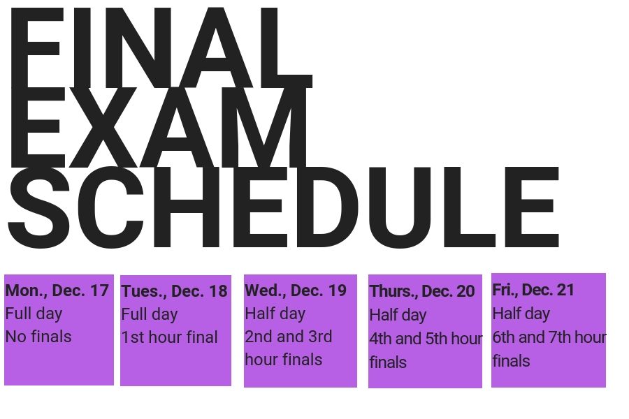 2018 First semester final exams schedule