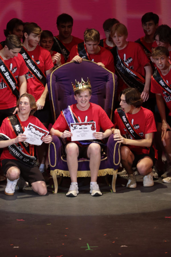 Logan Deakin (12) smiles after being crowned Mr. EHS 2023.