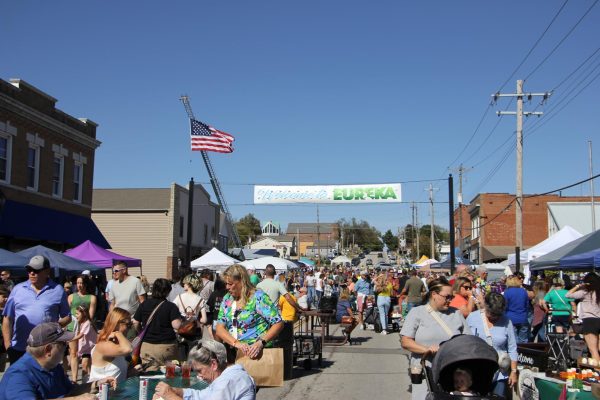 People Crowd the streets of Old Town during Oktober Fest