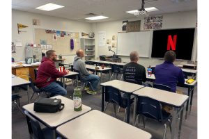 Math teachers gather to watch shows and movies during Movie Club.