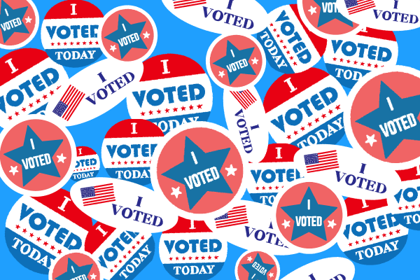 Drawings of "I Voted" stickers