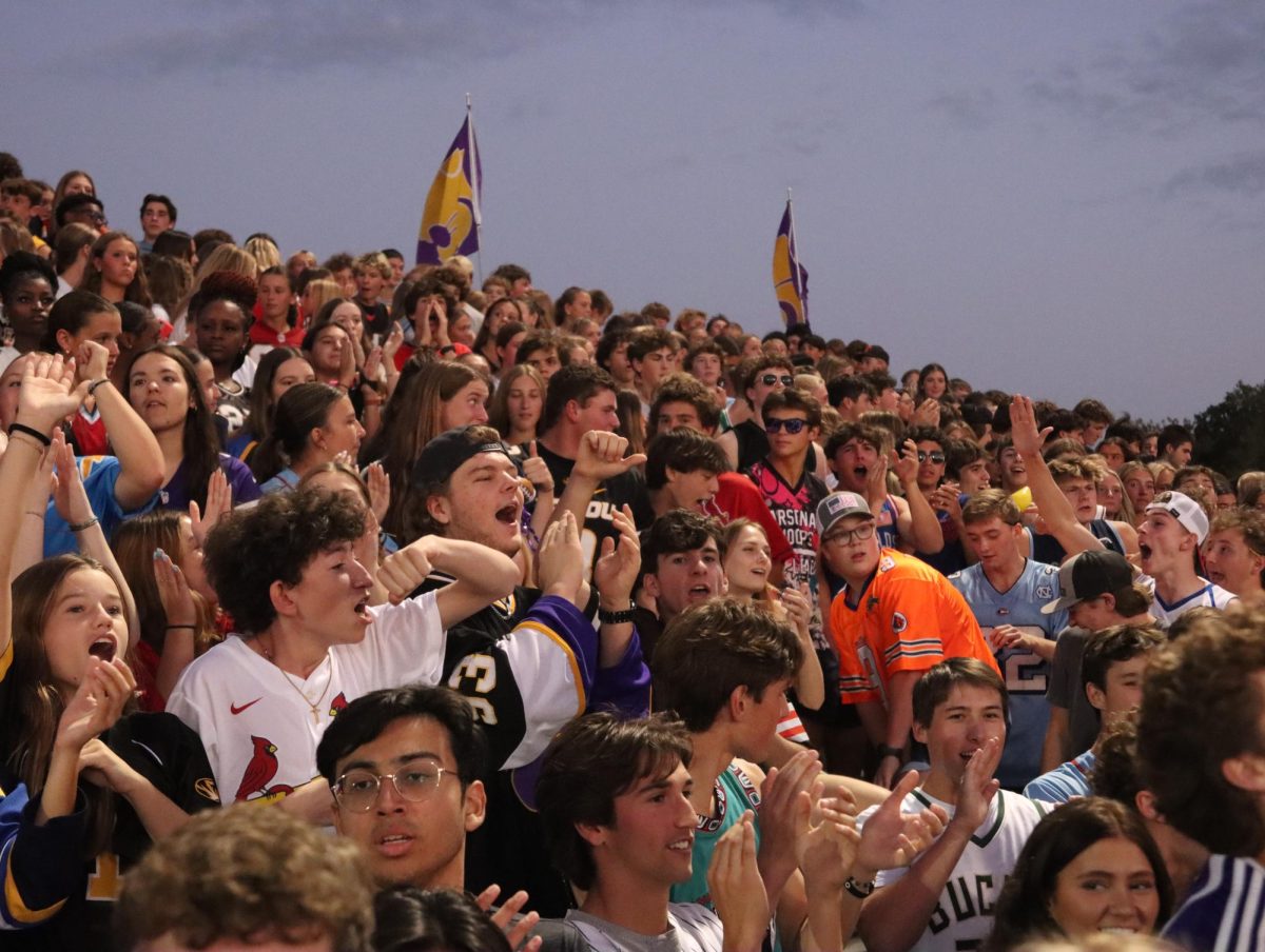 Students in the Catpound, cheering on the Eureka Wildcats.