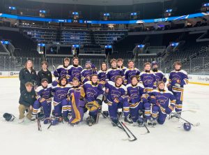 Eureka Hockey Club, posing on the ice in Enterprise Center 