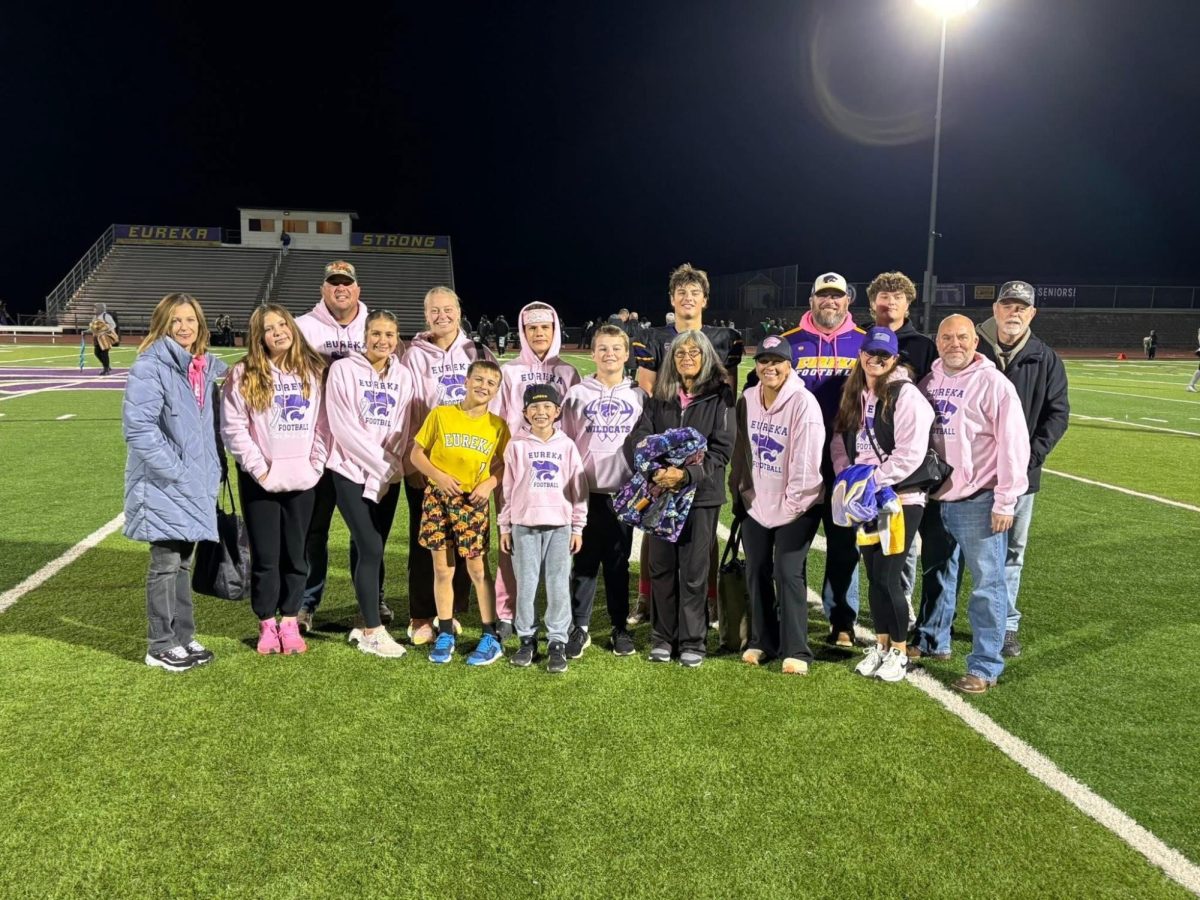 Meagan Schreiter with her family and friends at the Cats For Cause football game. Photo courtesy of Meagan Schreiter