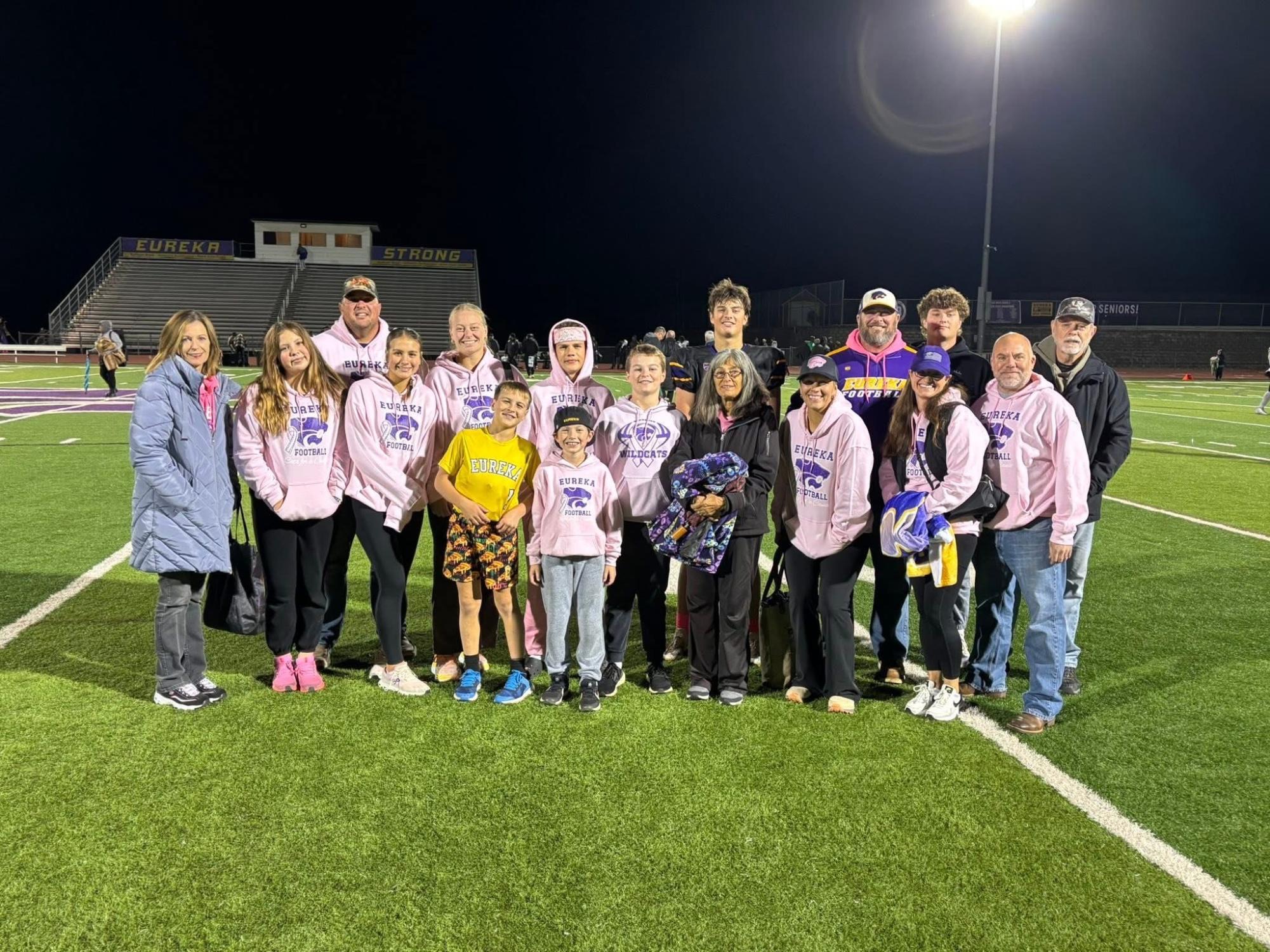 Meagan Schreiter with her family and friends at the Cats For Cause football game. Photo courtesy of Meagan Schreiter