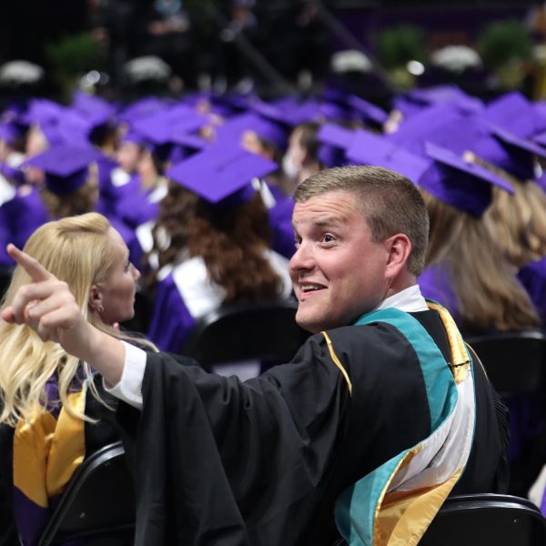  Brent Pearson gathers with the graduating class of 2022 on commencement day, sharing a final moment before sending them off to their next chapters. Photo courtesy of Brent Pearson.
