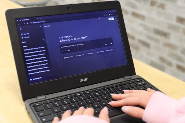 Student using artificial intelligence for schoolwork. 